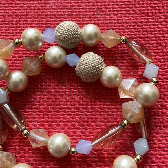CCO PRICE DROP 🔥🔥 Talbots Gold Tone Beads & Faux Pearls Bracelet Set - Picture 3 of 3